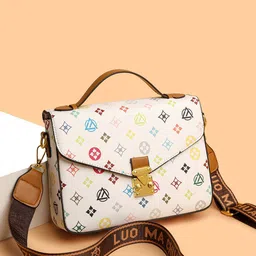 Diva Dale Women Brand Logo Printed Structured Satchel Bag-picture-19