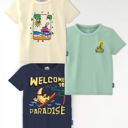 Nauti Nati Boys Pack Of 3 Graphic Printed Antimicrobial Cotton T-shirt-picture-42