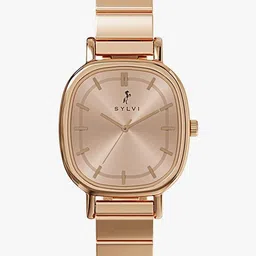 Sylvi Women Patterned Dial & Stainless Steel Straps Analogue Multi Function Watch EL-Rose-Rose-mesh image 4