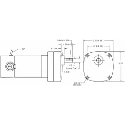Dayton 1/10 HP Parallel Shaft AC Gear Motor Max Torque 83 in-lb, 2H563 image 2