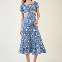 aayu Women Abstract Printed Fit & Flare Midi Dress-image-89