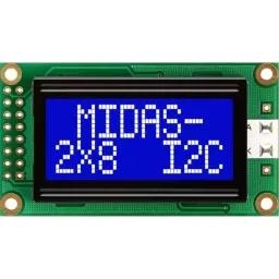 Midas Alphanumeric LCD Display 2 Rows by 8 Characters, MC20805A6W-BNMLWI-V2-image-12
