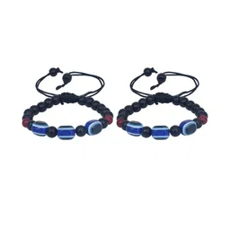 Missmister Set of 2 Black & Red Bead Evil Eye Drawstring Bracelet-picture-14