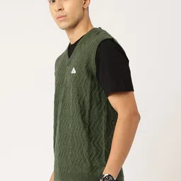 Monte Carlo Self Design Woollen Sweater Vest image 5