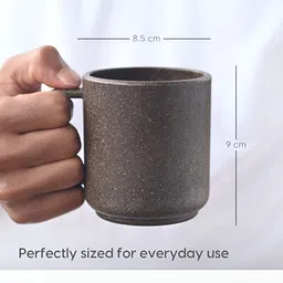 eha Black & Beige 4 Pieces Matte Dishwasher and Microwave Safe Mugs-350 ml Each image 2