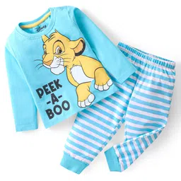 Babyhug Disney Single Jersey KnitFull Sleeves Night Suitwith LionKing Graphics - Blue-picture-13