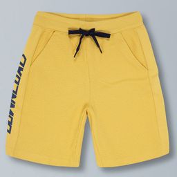 Plum Tree Pure Cotton Self Design Super Cool Text Printed Shorts - Yellow-picture-23