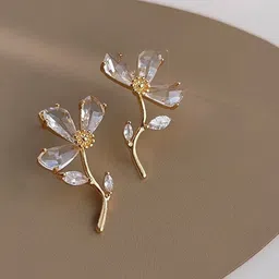 Just Lil Things Artificial Stones Studded Floral Shaped Studs-image-80