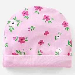Babyhug 100% Cotton Cap Mittens & Booties Set Floral Print - Diameter 11.5 cm image 2