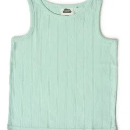 Mi Arcus 100% Cotton Pack Of 2 Sleeveless Sea Life Theme Printed Self Design Vests - Green image 3