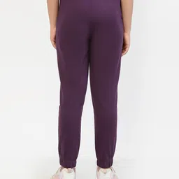 Spunkies Cotton Knit Solid Track Pants - Violet image 3