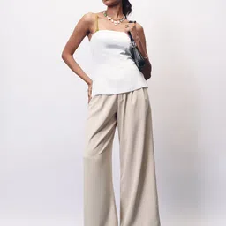 FREAKINS Women Flared High-Rise Pleated Trousers-image-59