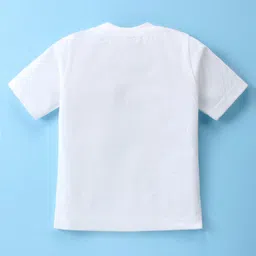 Robo Fry Half Sleeves T-Shirt & Bottom Set with Cap & Bow Applique - Onion Red image 4