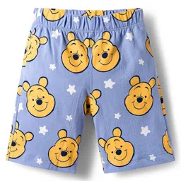 Babyhug Disney Single Jersey Knit Half Sleeves Shorts Night Suit With Winnie & Friends Graphics - Light Blue image 4