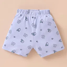 Tango Single Jersey Knit Half Sleeves Shorts Night Suit with Animal Print - Light Blue image 5