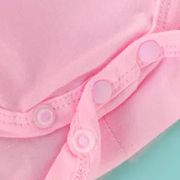 Mark & Mia Woven Frill Sleeves Frock Style Party Onesie with Sequin Detailing & Bow Applique - Pink image 5