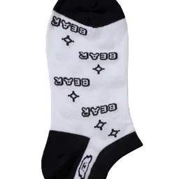 Yellow Bee Cotton Pack Of 4 Striped & Bear Designed Socks - Multi Colour image 5