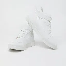 Snitch Men Snitch White Solid High Ankle Sneakers-picture-5