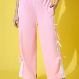 BUY NEW TREND Women Relaxed Wide Leg High-Rise Trouser With Side Bow Design-picture-12