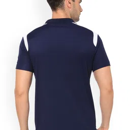 Puma Men Blue Solid Polo Collar T-shirt image 4
