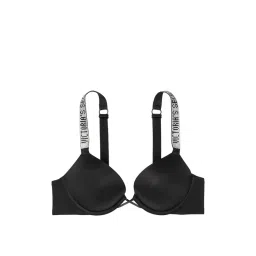 victoria's secret intimates Victoria's Secret Black Very Sexy Bombshell Add-2-Cups Shine Strap Push-Up Bra (38D) image 3