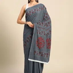 BUTA BUTI Floral  Printed Pure Cotton Saree image 1