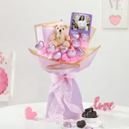 Personalized Teddy And Fridge Magnet Bouquet image 1