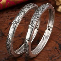 SZN Set Of 2 Peacock Kada Bangles image 2