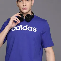 ADIDAS Men LIN SJ Printed Pure Cotton T-shirt image 2