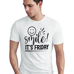 Seekbuylove Men Typography Printed Round neck Short Sleeves Bio Finish Cotton T-shirt image 5