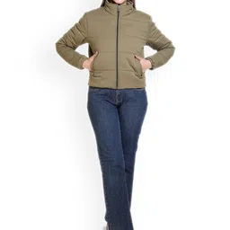 Brazo Women Lightweight Crop Padded Jacket with Patchwork image 5