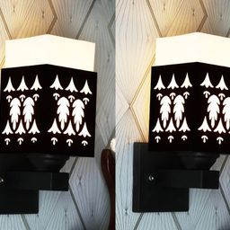Gojeeva Black Wood Square Shaped Wall Lamp-picture-43