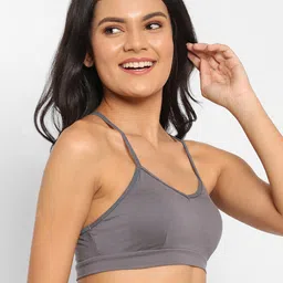 N-Gal Grey Bralette Styled Back Slip On Cotton Bra image 4