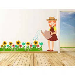 Wallstick Cute Girl in The Garden wall sticker Vinyl 1-picture-37