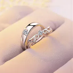 Teeragaj Set Of 2 Stones Studded Couple Adjustable Finger Rings-picture-18