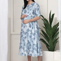 Frempy Floral Print Keyhole Neck Empire Midi Dress image 2