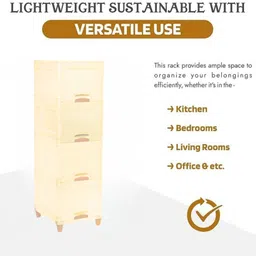 flashkitch Foldable Plastic Cupboard for Storage | Plastic Racks for Clothes | PP Collapsible Wardrobe image 4