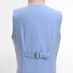 Robo Fry Woven Full Sleeves Printed 3 Piece Party Suit With Bow - Light Blue image 3