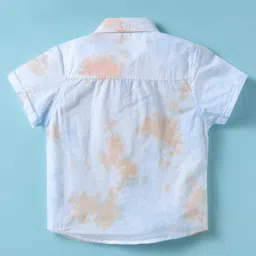 ToffyHouse Poplin Woven Half Sleeves Shirt & Shorts With Bow & Suspender - White & Rust Orange image 3