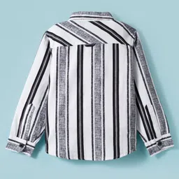 JASH KIDS Corduroy Woven Full Sleeves Striped Shirt - White image 3