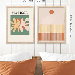 Kotart Brown & White 2 Piece Abstract Wooden Wall Arts image 2