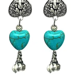 Gurjari Jewellers Heart Ganesh Tops with Turquoise HEART earring-picture-30