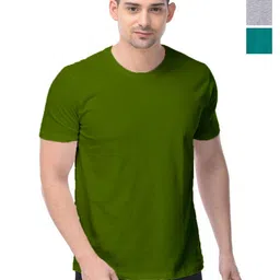 COLOR CAPITAL Unisex Pack Of 3 Solid Round Neck Cotton T-shirts-picture-55