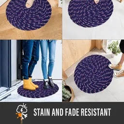 Kuber Industries Maroon & Blue 6 Pieces Textured Cotton Anti-Slip Doormats image 4