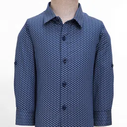 Robo Fry Woven Full Sleeves Printed 3 Piece Party Suit With Bow - Light Blue image 4