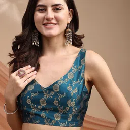 Tikhi Imli Woven Design Brocade Saree Blouse-picture-23