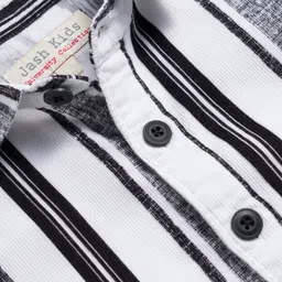 JASH KIDS Corduroy Woven Full Sleeves Striped Shirt - White image 5