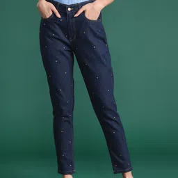 DressBerry Glam High-Rise Mom Fit Embellished Stretchable Jeans-image-16