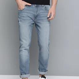 Mast & Harbour Men Blue Skinny Fit Mid-Rise Low Distressed Stretchable Jeans-picture-35