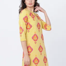 Vishudh Women Yellow & Pink Printed Tunic image 4